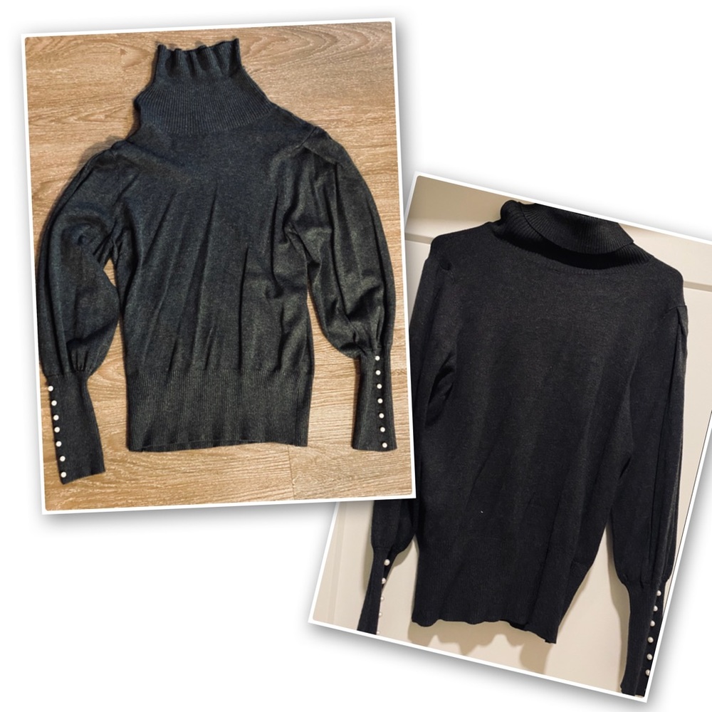 Puff sleeved Turtleneck Sweater